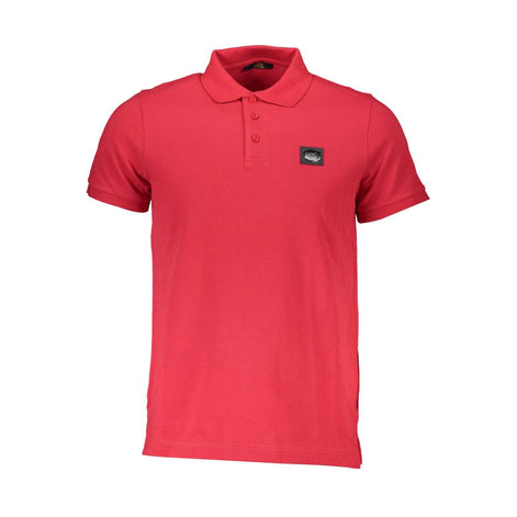 Cavalli Class Rosso Cotton Mens Polo Shirt Cavalli Class