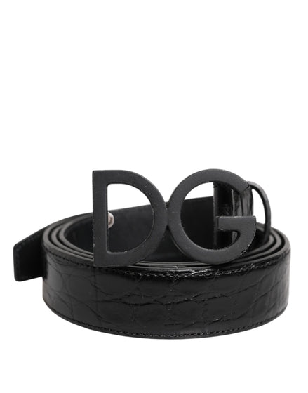 Dolce & Gabbana Black Leather Classic Metal DG Buckle Belt Dolce & Gabbana