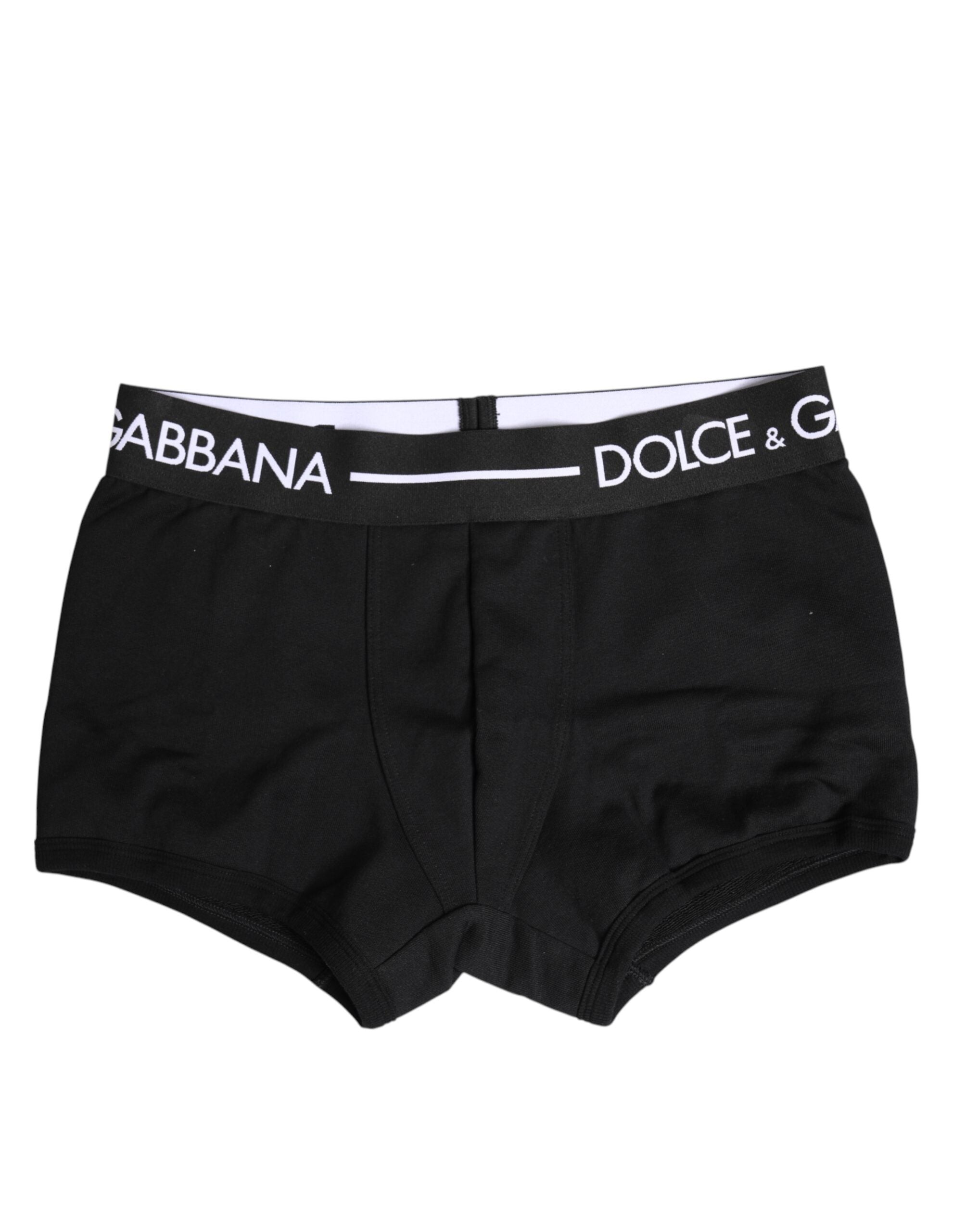 Dolce & Gabbana Black Cotton Stretch Regular Boxer Underwear Dolce & Gabbana