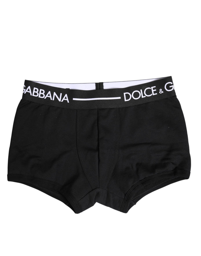 Dolce & Gabbana Black Cotton Stretch Regular Boxer Underwear Dolce & Gabbana