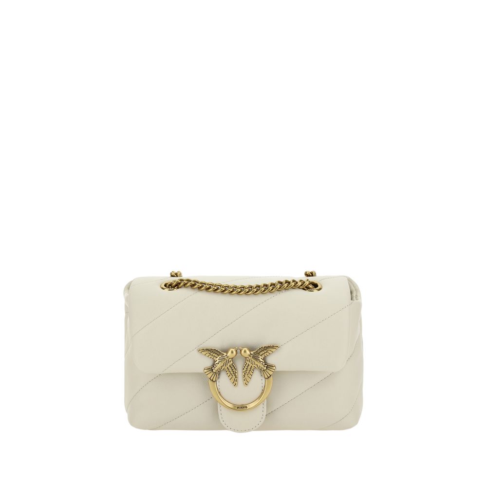 PINKO White Calf Leather Bos Taurus Shoulder Bag PINKO