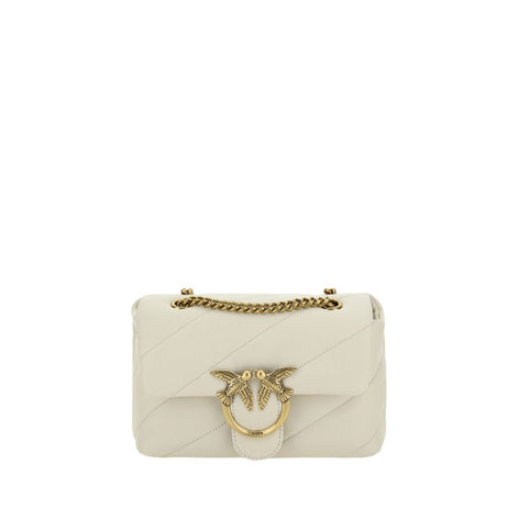 PINKO White Calf Leather Bos Taurus Shoulder Bag PINKO