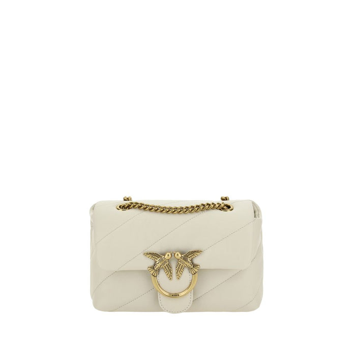 PINKO White Calf Leather Bos Taurus Shoulder Bag PINKO