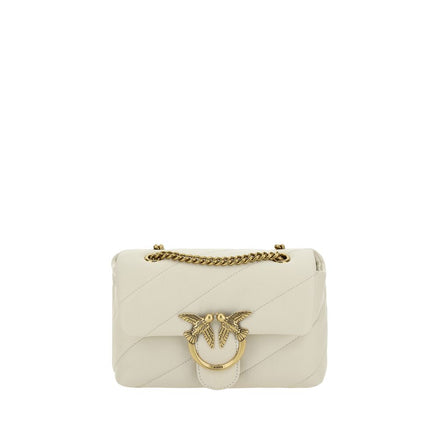 PINKO White Calf Leather Bos Taurus Shoulder Bag PINKO