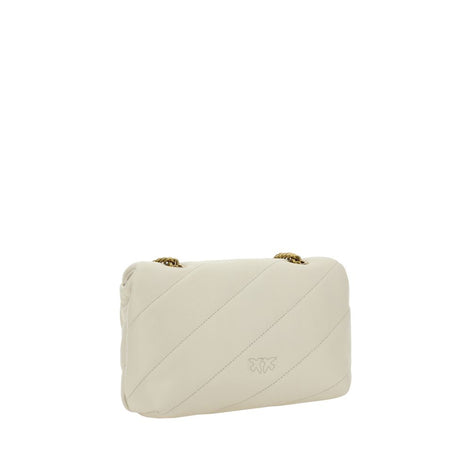 PINKO White Calf Leather Bos Taurus Shoulder Bag PINKO