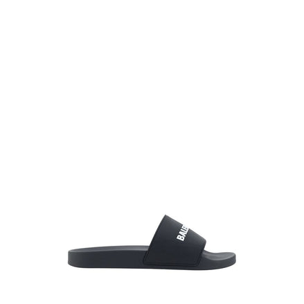 Balenciaga Black Rubber Flat Sandals Balenciaga