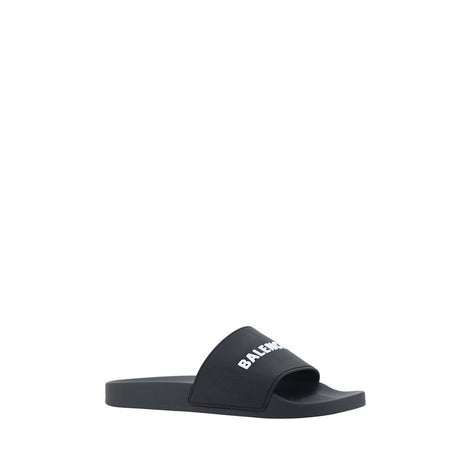 Balenciaga Black Rubber Flat Sandals Balenciaga