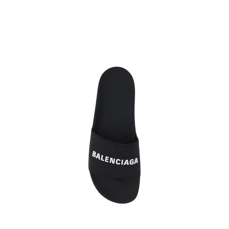 Balenciaga Black Rubber Flat Sandals Balenciaga