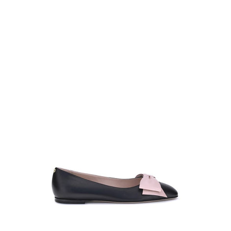 Valentino Garavani Black Calf Leather Bos Taurus Ballet Flats Valentino Garavani