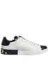 Dolce & Gabbana White Black Leather Portofino Sneaker Shoes Dolce & Gabbana