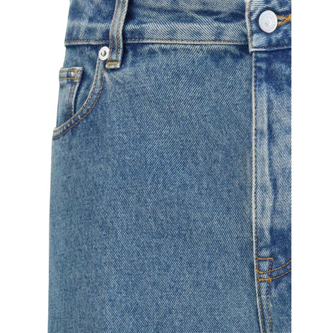Valentino Blue Cotton Straight-Leg Jeans Valentino