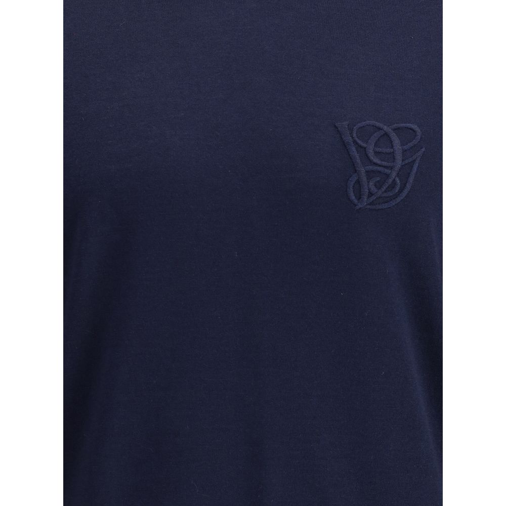 Valentino Blue Fleece Wool Turtleneck Valentino