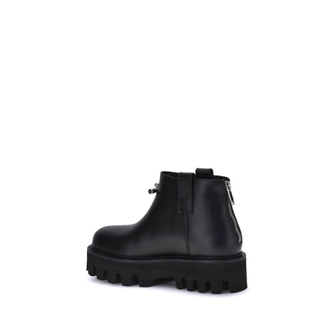 Alexander McQueen Black Calf Leather Bos Taurus Ankle Boots Alexander McQueen