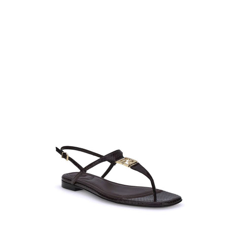 Fendi Purple Calf Leather Bos Taurus Flat Sandals Fendi