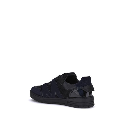 Moschino Black Calf Leather Bos Taurus Athletic Sneakers Moschino