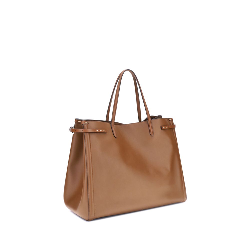 Valentino Garavani Brown Calf Leather Bos Taurus Shoulder Bag Valentino Garavani