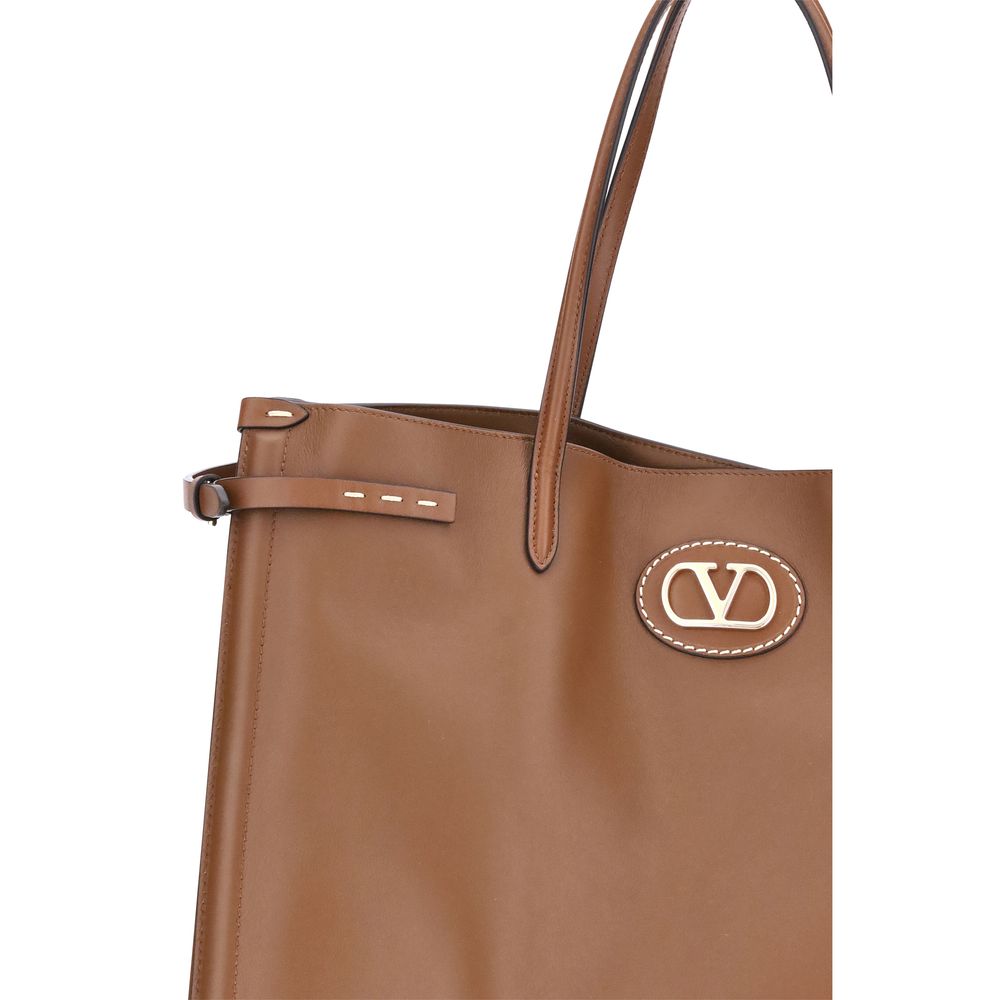 Valentino Garavani Brown Calf Leather Bos Taurus Shoulder Bag Valentino Garavani