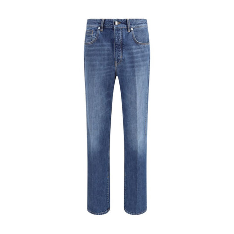 Givenchy Blue Cotton Straight-Leg Jeans Givenchy