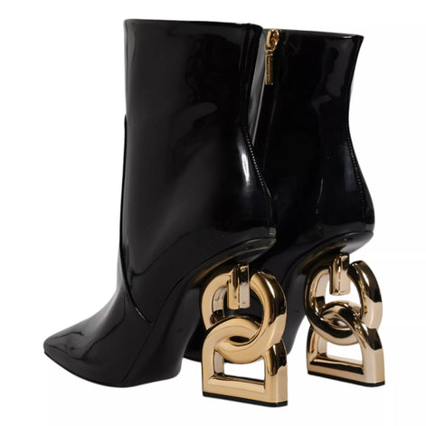 Dolce & Gabbana Black Jackie Leather Mid Calf Boots Shoes Dolce & Gabbana