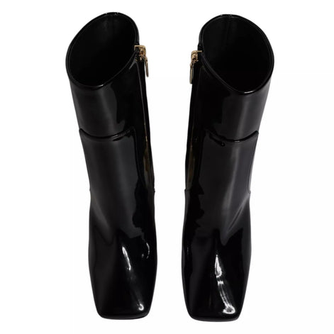 Dolce & Gabbana Black Jackie Leather Mid Calf Boots Shoes Dolce & Gabbana
