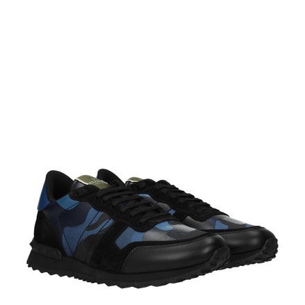 Valentino Garavani Blue Leather Low Top Sneakers Valentino Garavani