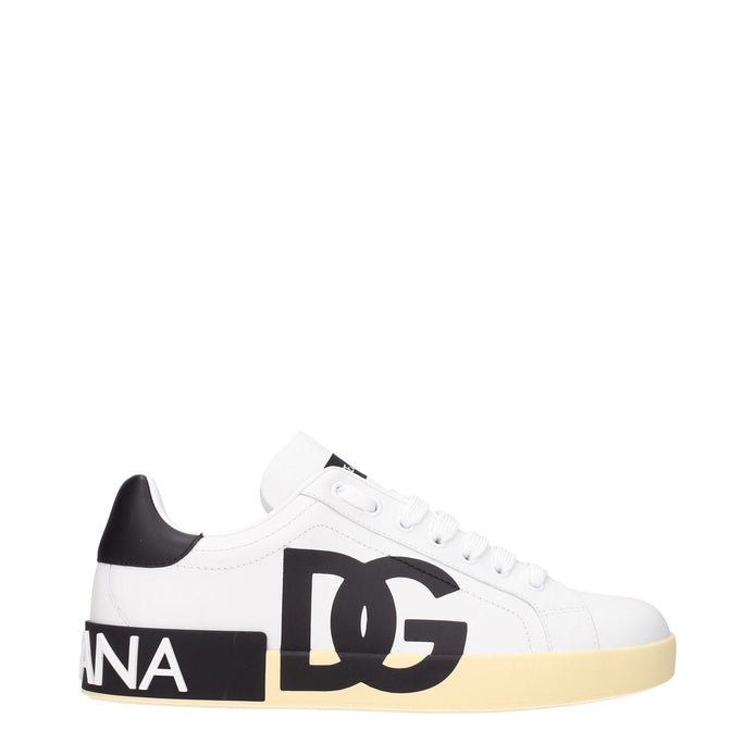 Dolce & Gabbana White Leather Low Top Sneakers Dolce & Gabbana