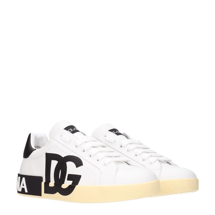 Dolce & Gabbana White Leather Low Top Sneakers Dolce & Gabbana