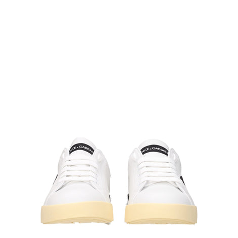 Dolce & Gabbana White Leather Low Top Sneakers Dolce & Gabbana