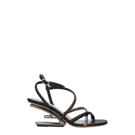 Fendi Multicolor Leather Flat Sandals Fendi
