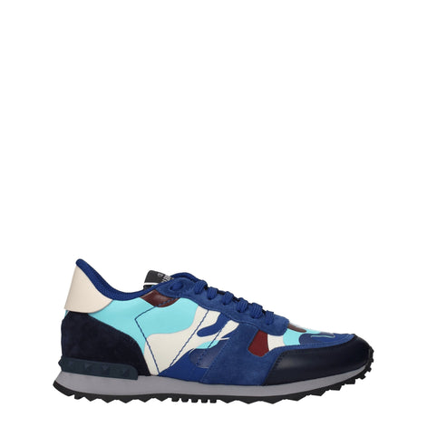 Valentino Garavani Blue Leather Athletic Sneakers Valentino Garavani