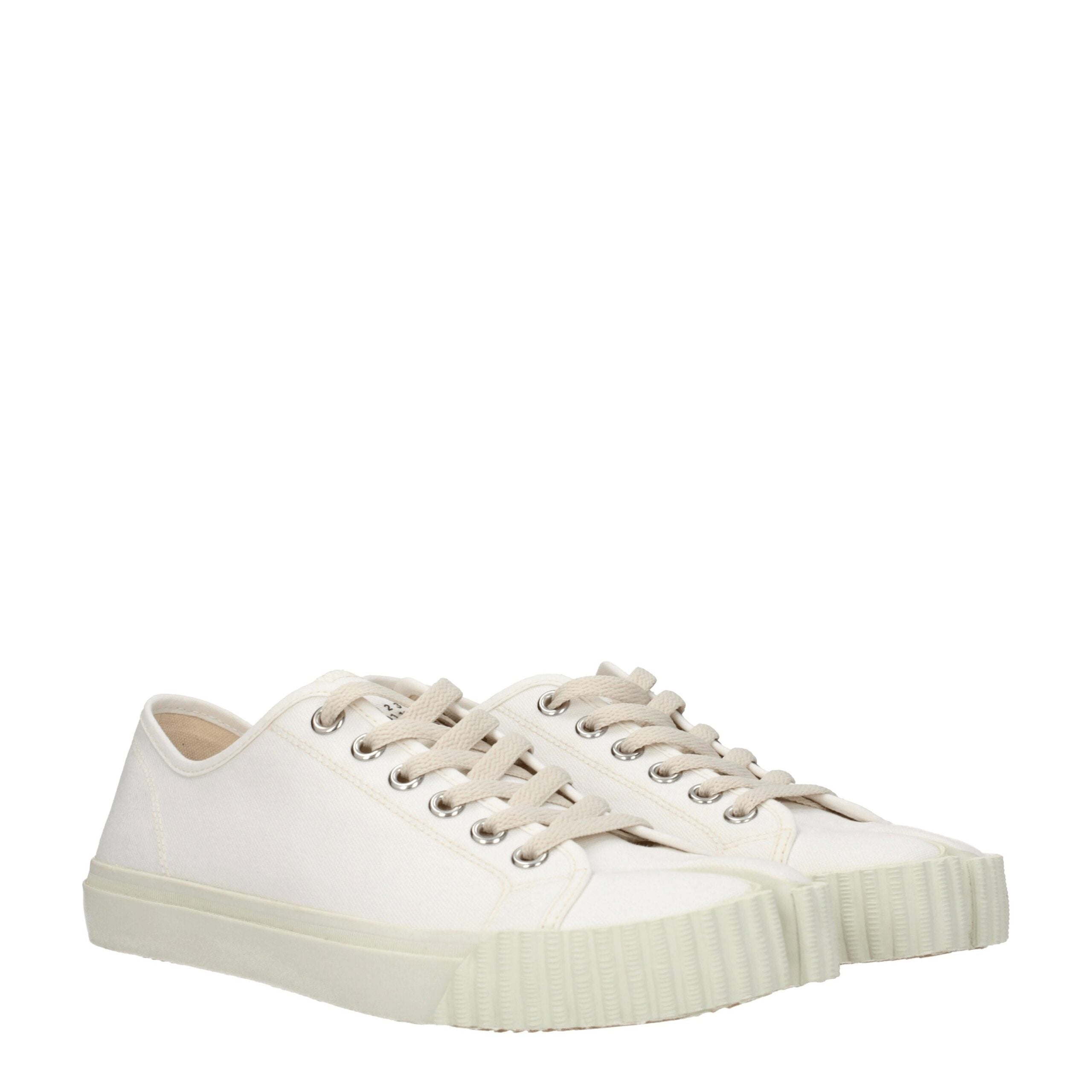 Maison Margiela White Fabric Low Top Sneakers Maison Margiela