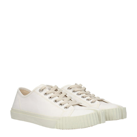 Maison Margiela White Fabric Low Top Sneakers Maison Margiela