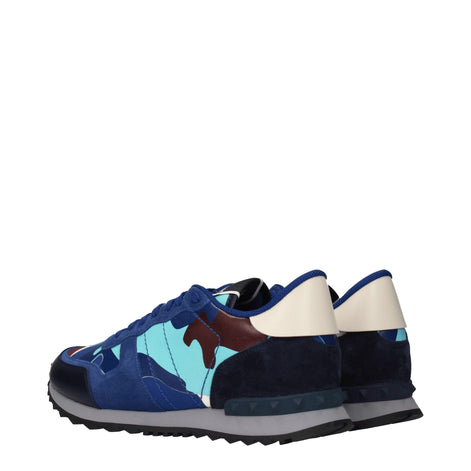 Valentino Garavani Blue Leather Athletic Sneakers Valentino Garavani