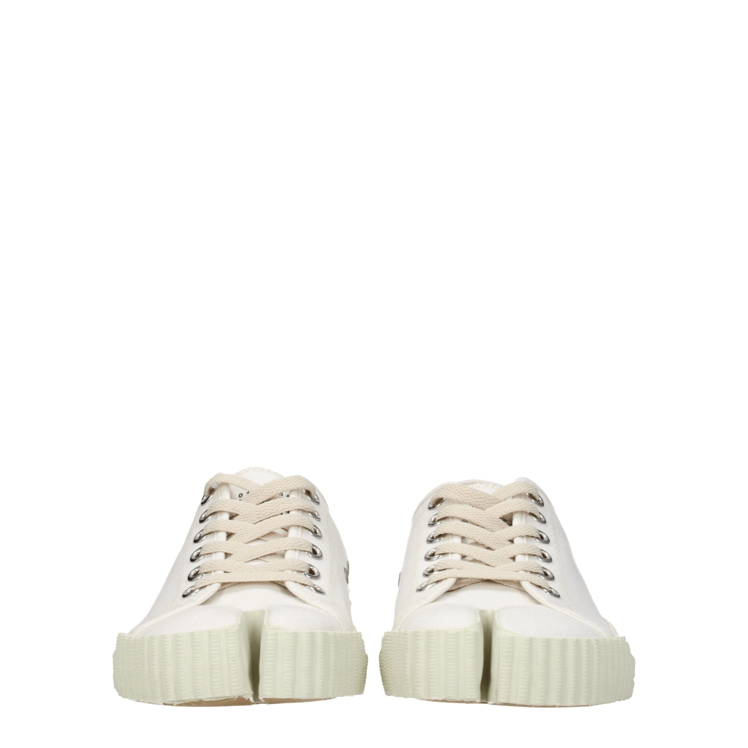 Maison Margiela White Fabric Low Top Sneakers Maison Margiela