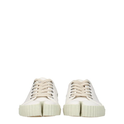Maison Margiela White Fabric Low Top Sneakers Maison Margiela