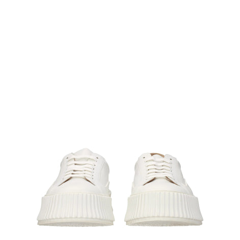 Jil Sander White Leather Platform Sneakers Jil Sander