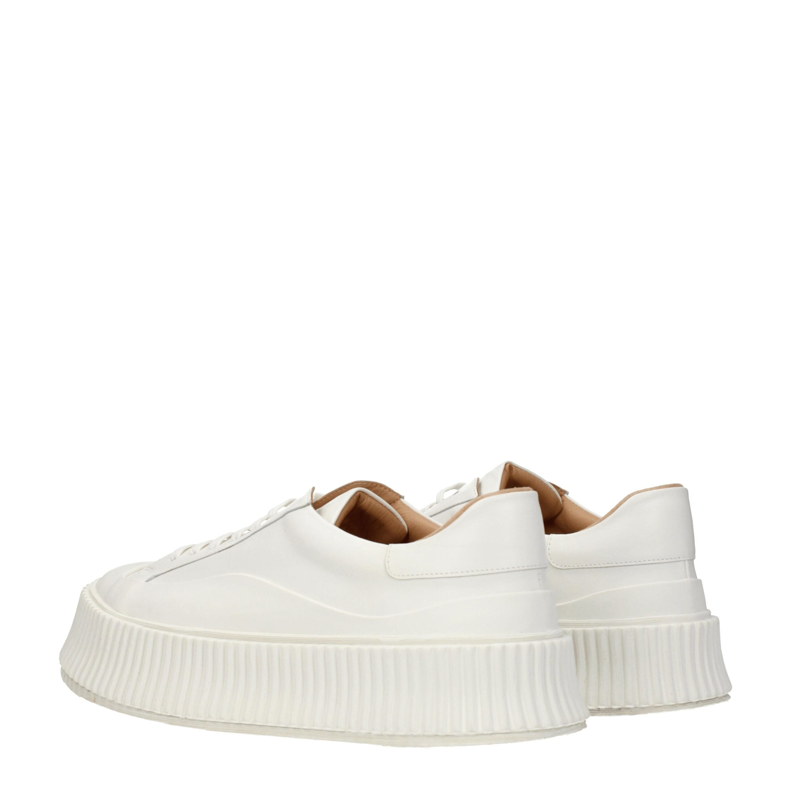 Jil Sander White Leather Platform Sneakers Jil Sander