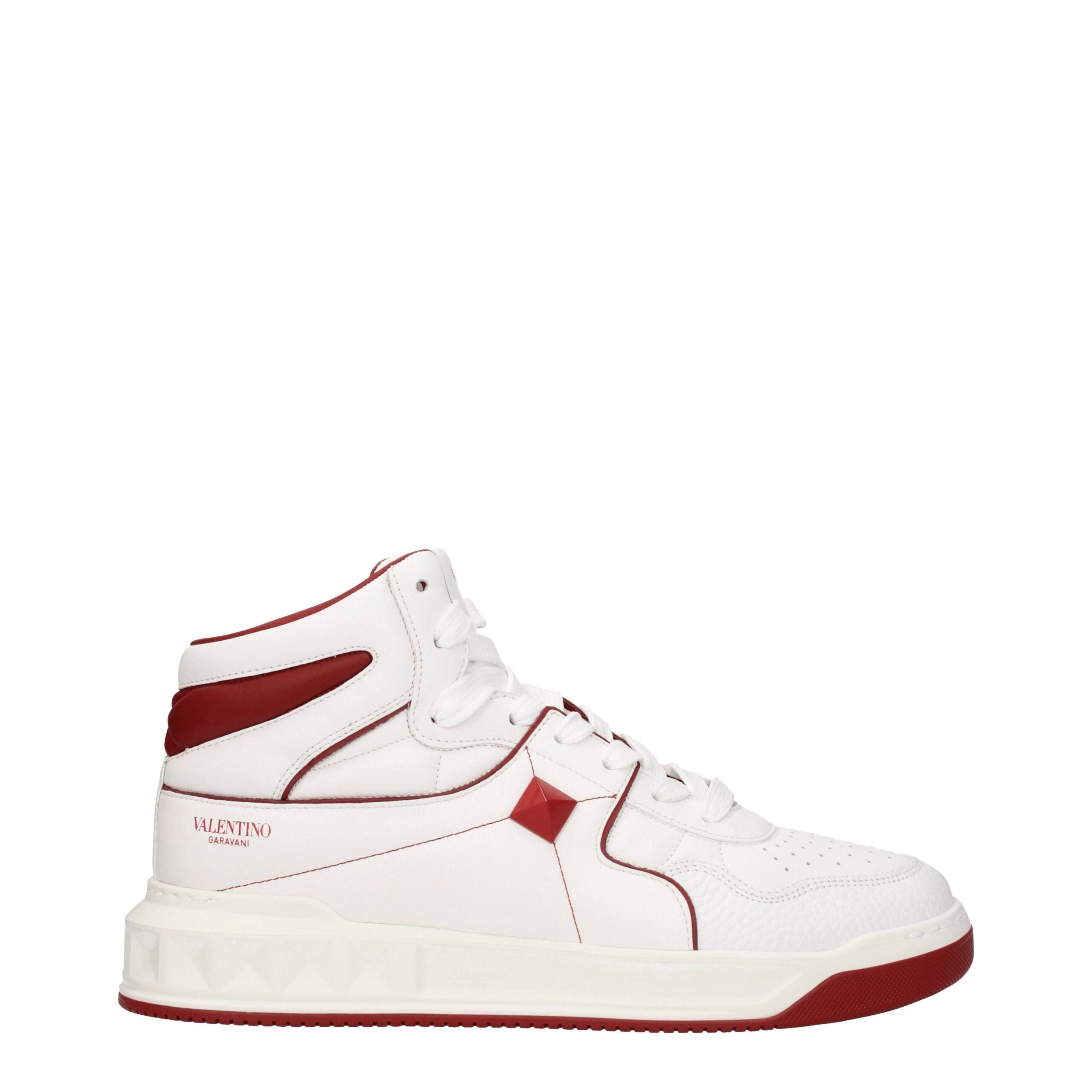 Valentino Garavani White Leather High Top Sneakers Valentino Garavani