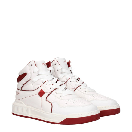 Valentino Garavani White Leather High Top Sneakers Valentino Garavani