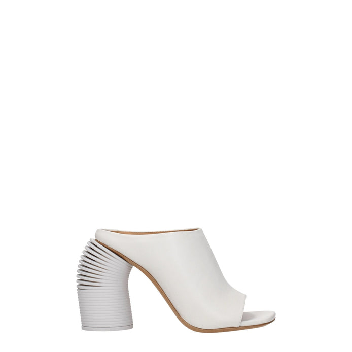 Off-White White Leather Platform Sandals Off-White