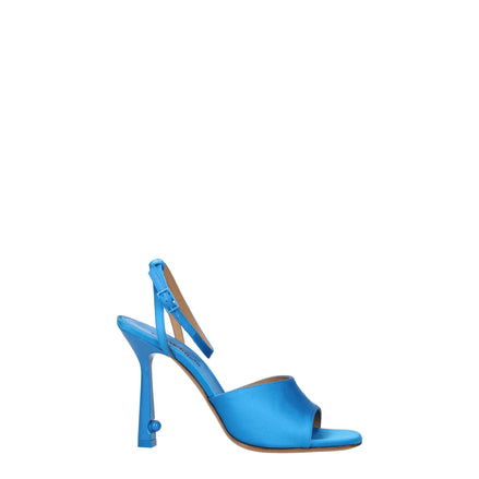Off-White Blue Satin Stiletto Heel Sandals Off-White