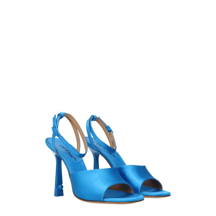 Off-White Blue Satin Stiletto Heel Sandals Off-White