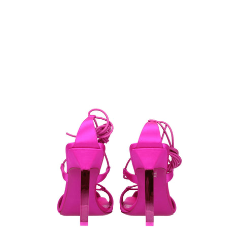 The Attico Pink Satin Stiletto Heel Sandals The Attico