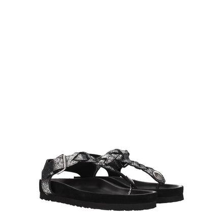 Isabel Marant Black Leather Flip-Flop Sandals Isabel Marant