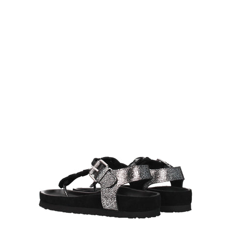 Isabel Marant Black Leather Flip-Flop Sandals Isabel Marant