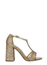 Miu Miu Gold Plastic Platform Sandals Miu Miu