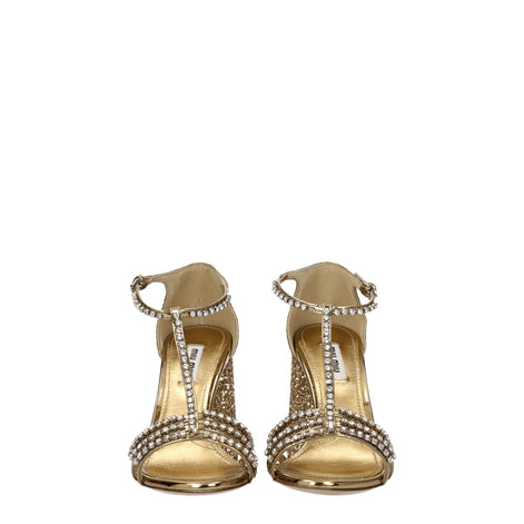 Miu Miu Gold Plastic Platform Sandals Miu Miu