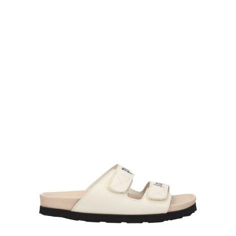 Palm Angels Beige Leather Flat Sandals Palm Angels