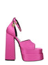 Versace Pink Satin Platform Sandals Versace