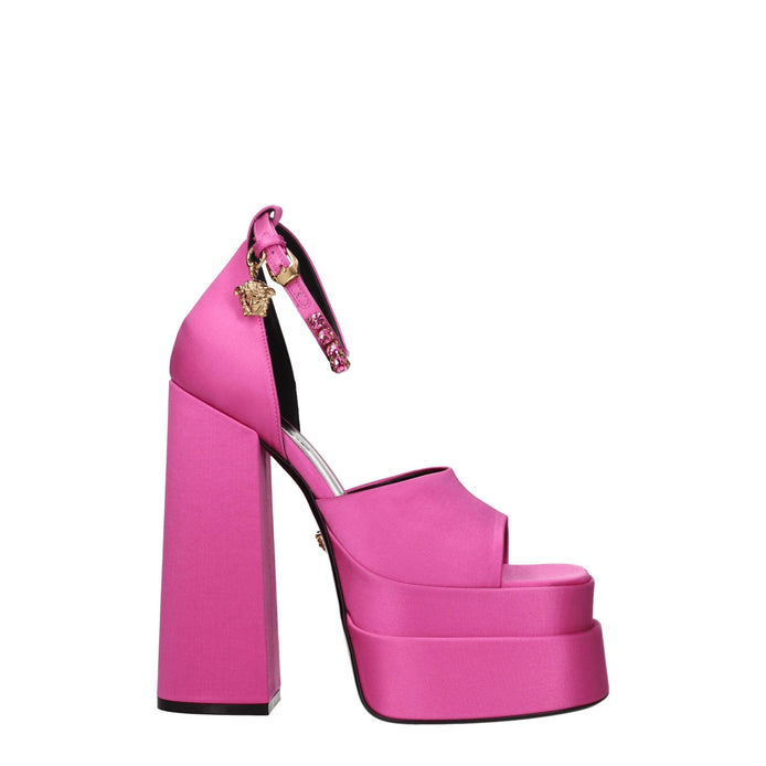 Versace Pink Satin Platform Sandals Versace